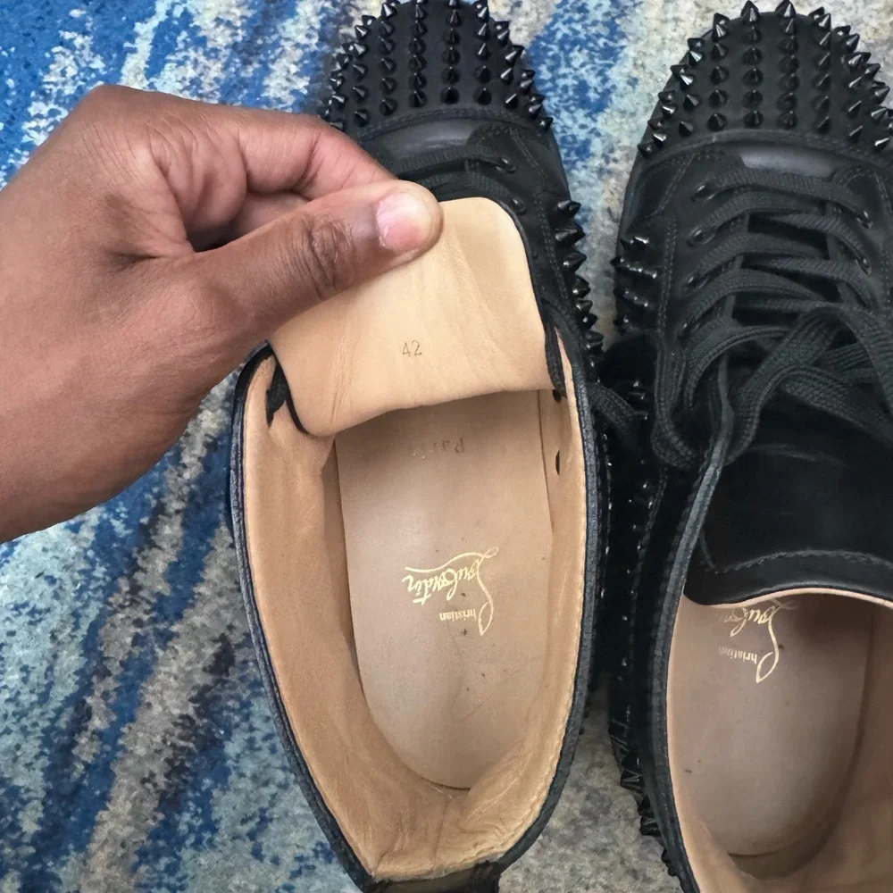 Louis Vuitton Black Calf Spikes Sneakers - Picture 5 of 6